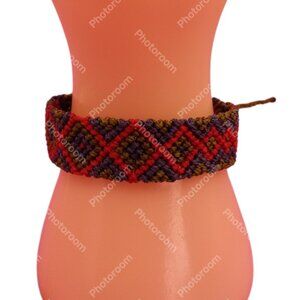 Unisex Woven Macramé Thread Bracelet with Geometric Figures, Andean Crafts